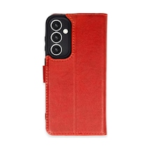 Newface Samsung Galaxy S23 Fe Kılıf Trend S Plus Kapaklı Kılıf - Kırmızı