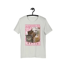 Tarzsokak Beyaz Profesyonel Napper Komik Kedi Meme Hediye Onun Goofy Ahh Tshirt Uyku İronik K Beyaz