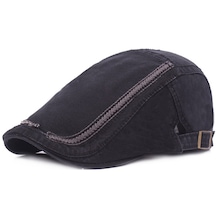 Xiaosansan Erkek Şapkaları Pamuklu Ördek Şapka Bere Açık Seyahat Güneş Şapkası -siyah
