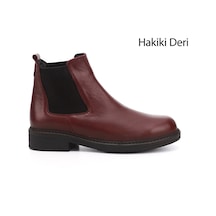 Gönderi(R) Gönderi R Bordo Antik Kauçuk Taban Hakiki Deri Chelsea Bot Bordo