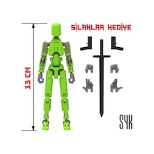 Robot 13 Dummy Yeşil Gri Tüm Eklemleri Hareketli Aksiyon Figürü Oyuncak