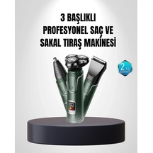 Ceylan Adam 3d Akıllı Kesim Teknolojili Şarjlı Tıraş Seti 3 Başlıklı, Paslanmaz Çelik Bıçaklı