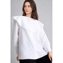 Defacto Regular Fıt Poplin Uzun Kollu Ecru Tunik H7641ax26smer105 Ekru-er105