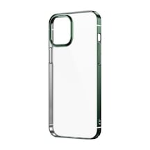 Noktaks - İphone 12 Uyumlu Kılıf Arkası Şeffaf Renkli Kenarlı Pixel Kapak - Açık Yeşil - T17391