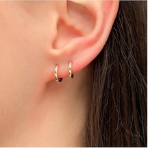 8 Mm Cerrahi Çelik Halka Küpe Gold Renkli