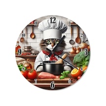 Yemek Yapan Aşçı Köpek Analog Duvar Saati
