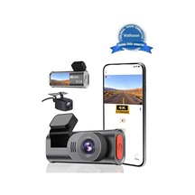 Hubrendy  4k Wifi Çift Kameralı Araç Kamerası Gece Görüşlü G-sensörlü Dash Cam 170 Derece