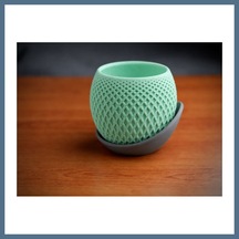 Buradabulabilirsin 3d Baskı Küre Saksı - Kafes Dokulu İki Parçalı Dekoratif Saksı - Mint-gri Bbz