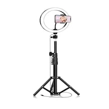 Smaylıng 10 İnç Led Ring Light Halka Işık + 2.1m Tripod Ayak + Telefon Tutucu + Bluetooth Kumanda 3 Mod 10 Kademe Işık
