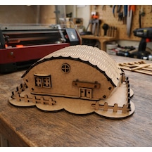 Ahşap Maket Ev 3'lü Avantaj Paketi - 12x20 Cm Boyasız Demonte Dıy Hobi Ve Sanat - Kiti Kendin Boya Model Ev