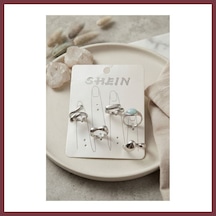 Storeşahin Gümüş Renk Pirinç Bohem Yüzük Kombini Byk4271 Shn0720