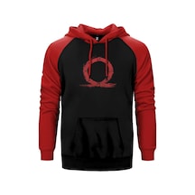 God Of War Ragnarok Red Omega Kırmızı Renk Reglan Kol Kapşonlu Sweatshirt Kırmızı