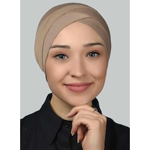 Altobeh Dört Bantlı Çapraz Dış Tesettür Bonesi Hazır Türban Penye Çok Renkli