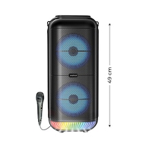 1800 Mah 6,5x2 Mikrofonlu Led Işıklı Bluetooth Hoparlör Bts-95