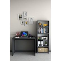 Kitaplıklı Çalışma Masası Bilgisayar Masası Öğrenci Ofis Masası Çok Amaçlı Kitaplıklı Çalışma Masası Antrasit
