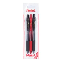 Energel 0.7 Mm Likit Roller Kalem 2xsiyah/1xkırmızı 3'lü Set Tek Renk