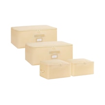 4'lü Bej Balıksırtı Hurç Set 2 Adet 30 X 22 X 18/2 Adet 52 X 28 X 21 Cm Diğer