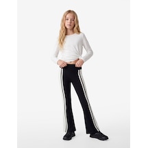Koton Beli Lastikli Slim Fit Viskon Karışımlı İspanyol Paça Tayt Antrasit 7wkg40150ak