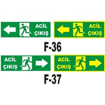 Fosforlu & Düz Levha Yönlendirme Acil Çıkış Kapısı