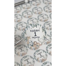 Doğum Günü Yuvarlak Etiket 5 x 5 CM 100 Adet Kişiye Özel