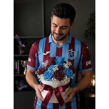 Mumelia Bize Heryer Trabzon - Doğal Soya Taraftar Mum Buketi - Bordo-mavi