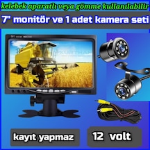 7'' Monitör+1 Adet Beyaz Ledli Kelebek Kamera Seti Kayıt Yapmaz