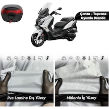 Sym Joymax 250i Uyumlu Motosiklet Brandası Su Geçirmez Miflonlu Topcase Çanta Uyumlu Motor Branda