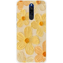 Redmi 8 Uyumlu Güneşin Dokunuşu Sarı Papatya Baskılı Silikon Kılıf Renkli
