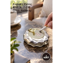 1 Adet Pirinç Çapalı Kapaklı Küllük Kapaklı Pirinç Küllük, 7 Cm Ölçü, Ashtray