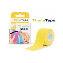 Thera Tape Kinesio Sporcu  Bandı Yüz & Vücut Uyumlu Kinezyo Bant Sarı 5 CM x 5 M