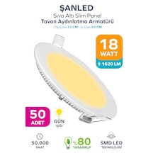 18w Tasarruflu Led Yuvarlak Gün Işığı Sıva Altı Slim Panel Tavan Aydınlatma Armatürü-50 Adettir