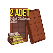 2 Adet - Dubai Çikolatası Kalıbı Çikolata Kalıbı Bpa Free Küçük Boy 15 X10cm Silikon Kahverengi Diğer