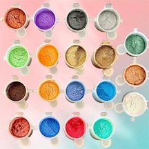 Reçine Mica Toz Pigment Seti 19x14ml Boya, Mum Boyası, Pigment Boya -a1 Beyaz