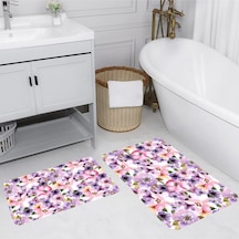 Rovigo Home Baskılı Kaymaz Taban 2 Li Banyo Paspas Takım Rvg5064-100X60-60X50 Çok Renkli