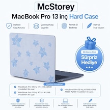 Macbook Pro 13 Çiçek Desenli Kılıf A1706 A1708 A1989 A2159 A2251 A2289 A2338 M1 M2 Uyumlu Baskılı Sert Kılıf İnce Hafif Koruyucu Kapak Açık Mavi Belirtilmemiş