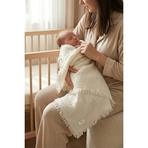 Hamur Bebek Muslin Pıke 85x100 Cm Ekru%100 Pamuklu