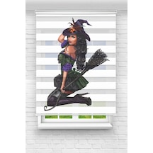 Perdeoutlet38 Baskılı Renkli Cadı1 Dijital Baskılı Zebra Perde-cocuk Odası-stor Perde Model:pz-2573 Çok Renkli