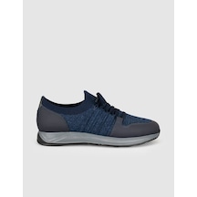 Cabani Lacivert Bağcıklı Dokulu Örgü Sneaker Siyah - Neon Yeşil