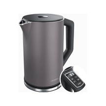 Arendo Çift Duvarlı Paslanmaz Çelik Su Isıtıcı, 1,5 Litre, Ayarlanabilir Sıcaklık Su Isıtıcılar Gri
