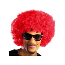 Kırmızı Renk Kıvırcık Afro Bonus Peruk 4801