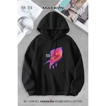 Macklin Unisex Kadın Erkek Too Many Halı Özel Tasarım Baskılı Kapşonlu Sweatshirt Siyah Mck0740 Siyah
