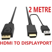 Hdmi To Displayport 2 Metre Çevirici Dönüştürücü 4413P Adaptor Ka