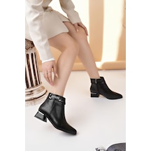 Nesilshoes Nesil Shoes Özma 711 Siyah Topuklu Kışlık Kadın Bot
