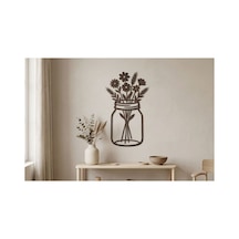 Ev Ofis Mutfak Ve Banyo Için Ahşap Dekoratif Duvar Vazo Çiçekler Vase 26x16 Cm Ahşap Kahverengi