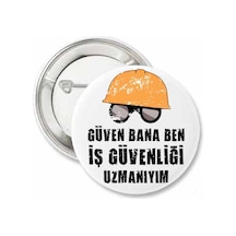Güven Bana Ben Iş Güvenliği Uzmaniyim Yaka Rozeti 10 Adet Çok Renkli