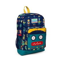 Coral High Kids Lacivert Robot Desenli Dört Bölmeli Okul Sırt Çantası