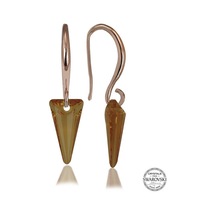 Swarovski Crystal Taşlı Gümüş Sarı Taşlı Üçgen Sallantılı Kadın K