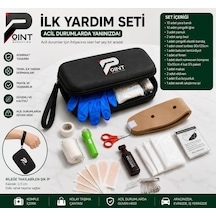 Araç İlk Yardım Seti Trafik Kanununa Uygun Tam Donanımlı İlk Yardım Çantası Siyah Acil Durum Seti