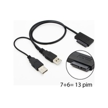7+6 13pim Usb 2.0 Slimline Sata Kablo Notebook Cd-dvd Rom Optik Sürücü Sata Kablosu