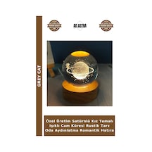 Özel Üretim Satürnlü Kız Temalı Işıklı Cam Küresi Rustik Tarz Oda Aydınlatma Romantik Hatıra